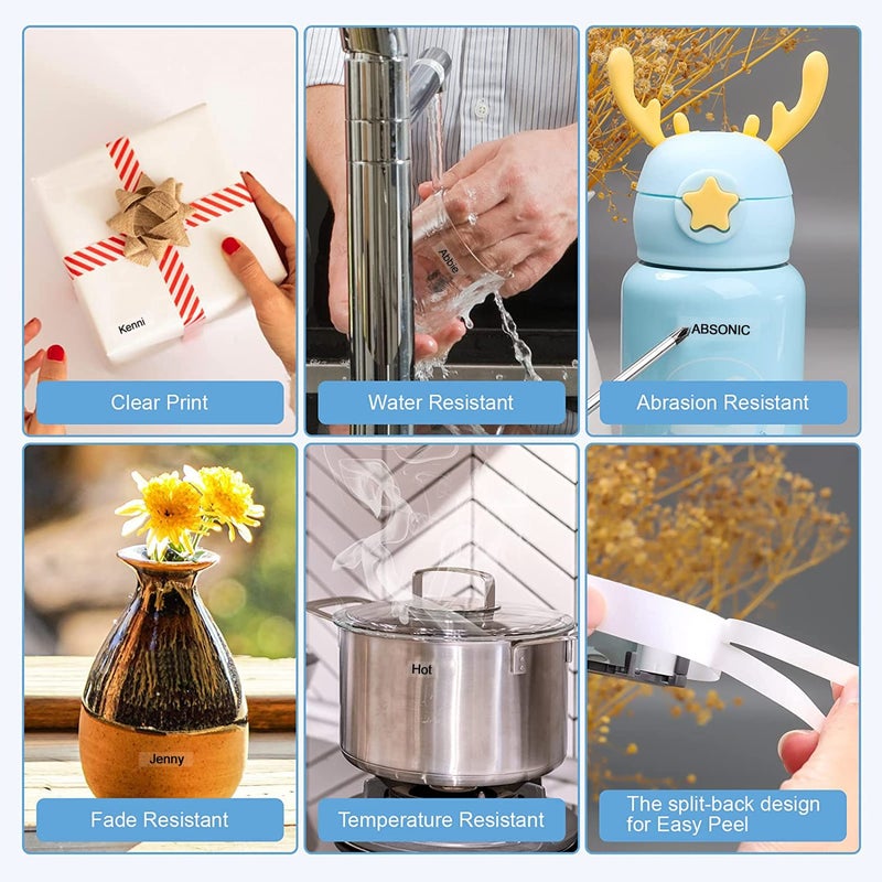 Absonic 4-Pack Tze-111 6mm Black on Clear Label Tape Compatible for Brother Tze111 Tz-111 Tz111 P Touch Tze 6mm 0.23" Laminated Clear Tz 1/4 Inch Label Tape for PT-H110 PT-D220 PT-D202 PT-D210 PT-D610 - Image 5